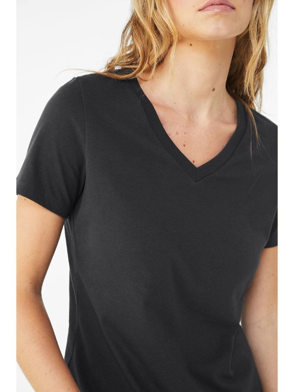 T-Shirt Black  V-Neck Bella100% Cotton Size  Medium Comfort Fit